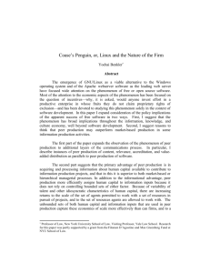 Coase's Penguin, or, Linux and the Nature of the Firm
