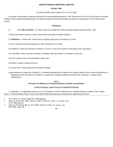 ANDHRA PRADESH INDUSTRIAL DISPUTES RULES, 1958 [G.O.