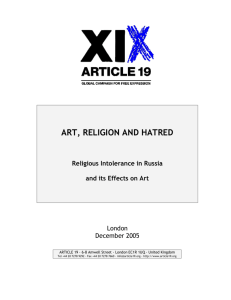 art, religion and hatred