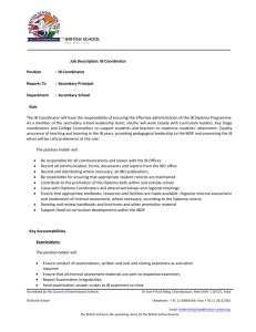 Job Description: IB Coordinator Position