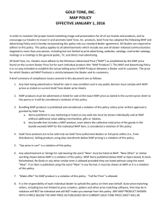 GOLD TONE, INC. MAP POLICY EFFECTIVE JANUARY 1, 2016