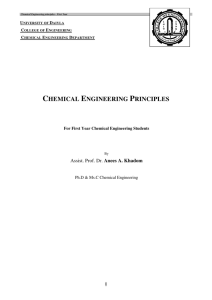 CHEMICAL ENGINEERING PRINCIPLES