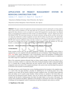 application of project management system in reducing construction