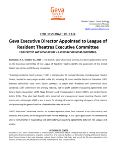 Geva Executive Director Appointed to League of Resident Theatres