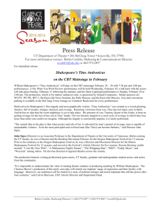 Press Release - Clarence Brown Theatre