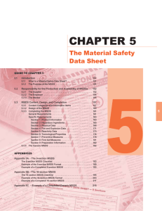 Chapter 5 - The Material Safety Data Sheet