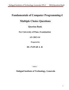 Fundamentals of Computer Programming