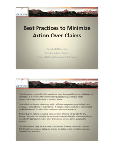 Best Practices to Minimize Action Over Claims