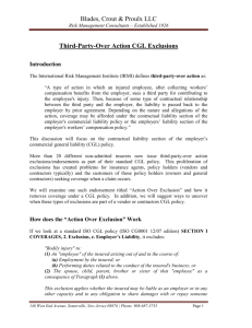 Beware CGL third-party-over action exclusions
