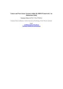 Linear and Non-Linear Systems within the HRM Framework: An
