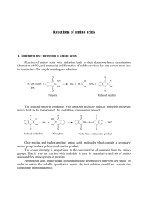 Reactions of amino acids - Katedra i Zakład Chemii