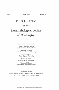 PROCEEDINGS Helminthological Society of Washington