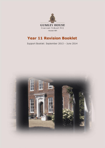 Year 11 Revision Booklet - Gumley House Convent School