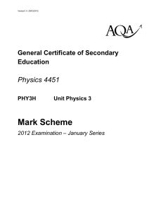 Mark Scheme - the Redhill Academy