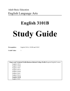 English 3101B Study Guide