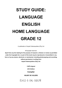 study guide: language english home language grade 12