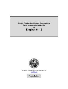 English 6–12 - FTCE/FELE Home - Teacher Certification Testing