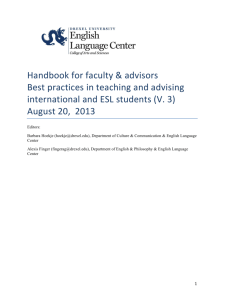 Handbook for faculty & advisors Best practices in