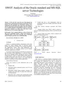 SWOT Analysis of the Oracle standard and MS-SQL server