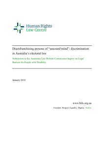 Human Rights Law Centre - Australian Law Reform Commission