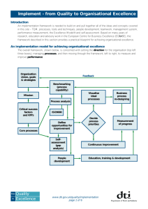 Implement - from Quality to Organisational Excellence