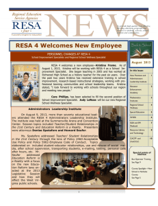 RESA 4 Newsletter Back to School 2013