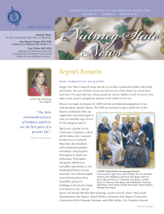 Regent's Remarks - The Connecticut Society Daughters of the