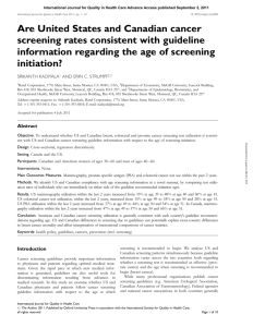 Are United States and Canadian cancer screening rates consistent