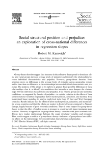 Social structural position and prejudice: an exploration of cross