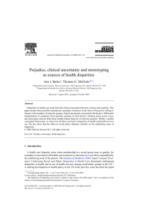 Prejudice, clinical uncertainty and stereotyping as sources of health