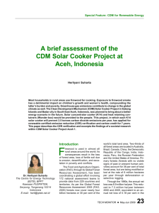 A brief assessment of the CDM Solar Cooker