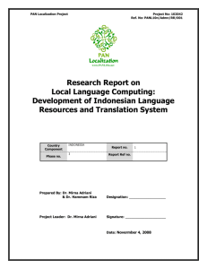 Research Report on Local Language Computing