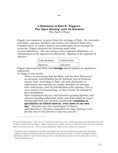 4.Summary of Karl R. Popper's The Open Society and its