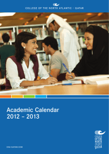 Academic Calendar 2012 – 2013 - College of the North Atlantic Qatar