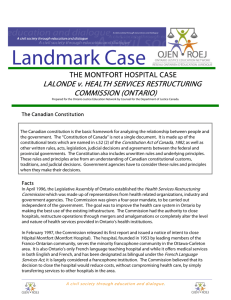 Landmark Case: The Montfort Hospital Case