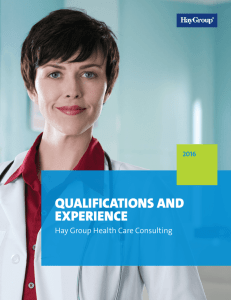 Hay Group health care consulting qualifications and experience