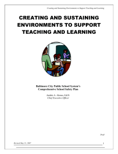 creating and sustaining environments to support teaching and learning