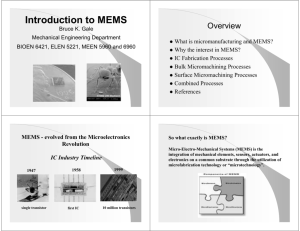 Lecture 01 Introduction to MEMS