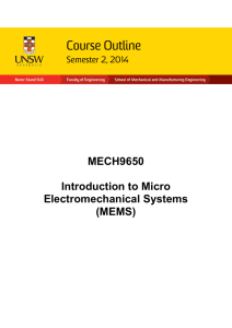 MECH9650 Introduction to Micro Electromechanical Systems (MEMS)