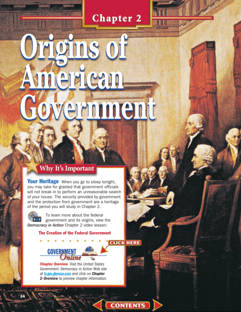 Chapter 2 Origins Of American Government