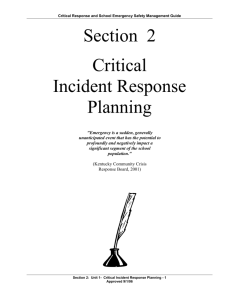 Critical Response and School Emergency Safety Management