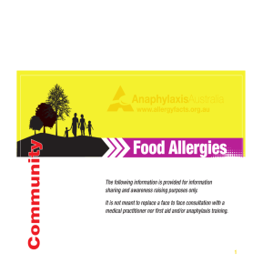 Anaphylaxis - Food Allergy Awareness Week