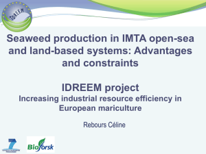 Seaweed production in IMTA open-sea and land-based