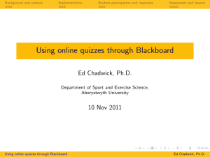 Using online quizzes through Blackboard