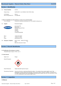 Benchmark Supplies - Material Safety Data Sheet SA5256