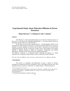 Experimental Study about Molecular Diffusion in Porous Structures