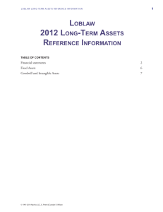Loblaw 2012 Long-Term Assets Reference Information