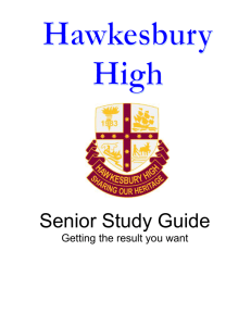 Senior Study Guide - Hawkesbury High School