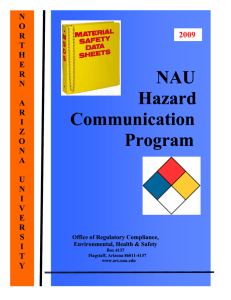 Hazard Communication Program - Northern Arizona University