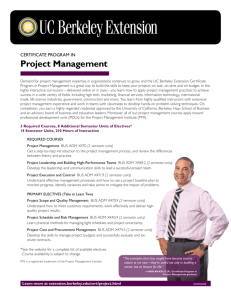 Project Management - UC Berkeley Extension